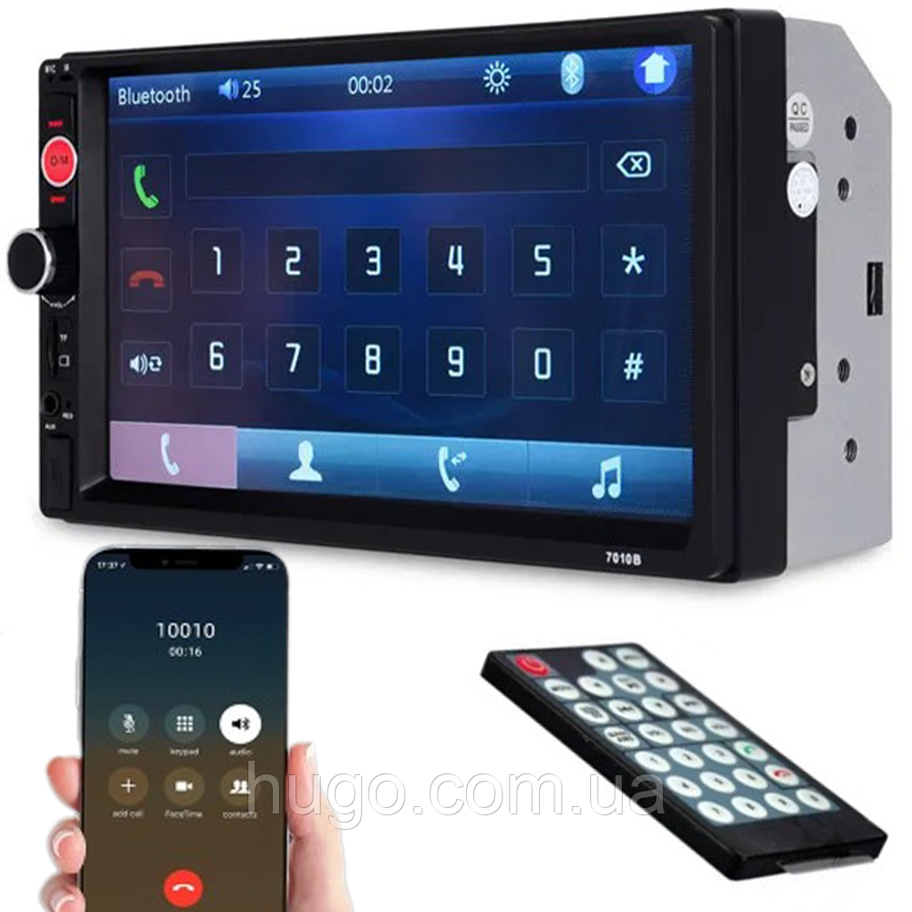 Автомагнітола з Bluetooth та сенсорною панеллю 7", 2DIN 7010 little / Універсальна магнітола в машину