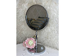 💙Дзеркало кругле настільне з підставкою високе, дзеркало косметичне кругле металеве