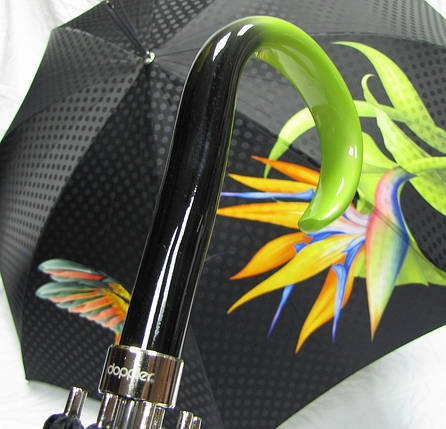 Парасолька-тростина Doppler VIP Collection 12019/102/62 напівавтомат Зелена колібрі, фото 2