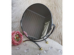 💙Дзеркало кругле настільне з підставкою, дзеркало косметичне кругле металеве