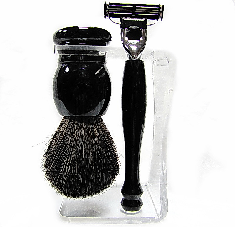 Набір для гоління з помазком Hans Baier 75113 Gillette Mach 3 Чорний