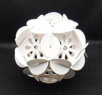 Бумажный шар. Кусудама Цветок, 11,5х11,5х11,5 см белый