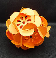 Бумажный шар. Кусудама Цветок, 11,5х11,5х11,5 см темно-оранжевый