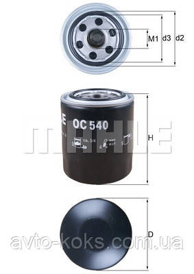 Mahle OC540 Фільтр масляний Hyundai H1 Terracan KIA Carnival, фото 1
