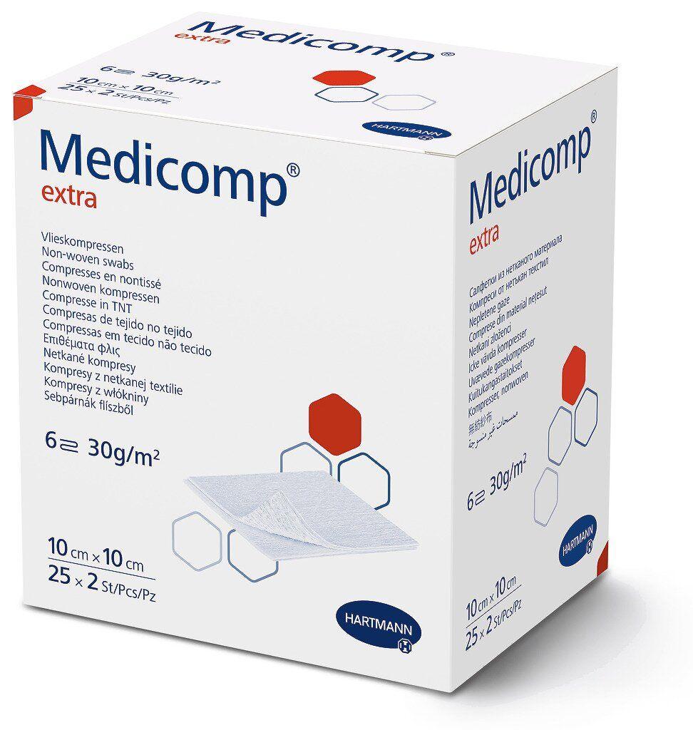 Стерильні серветки сорбційні з нетканого матеріалу Medicomp Extra 10х10см 2х25шт