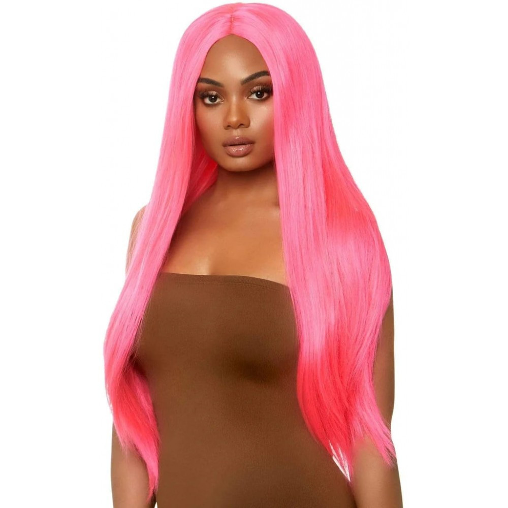 Перука світиться в ультрафіолеті довге волосся рожевого кольору Leg Avenue розмір Оne size Кайф