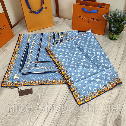 Хустка Louis Vuitton шовкова з ручною підшивкою, фото 4