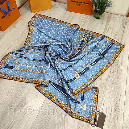 Хустка Louis Vuitton шовкова з ручною підшивкою, фото 3