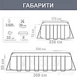 Прямокутний басейн Intex 26784, сімейний басейн інтекс 300х175х80 см з картриджним фільтром і драбиною, фото 5