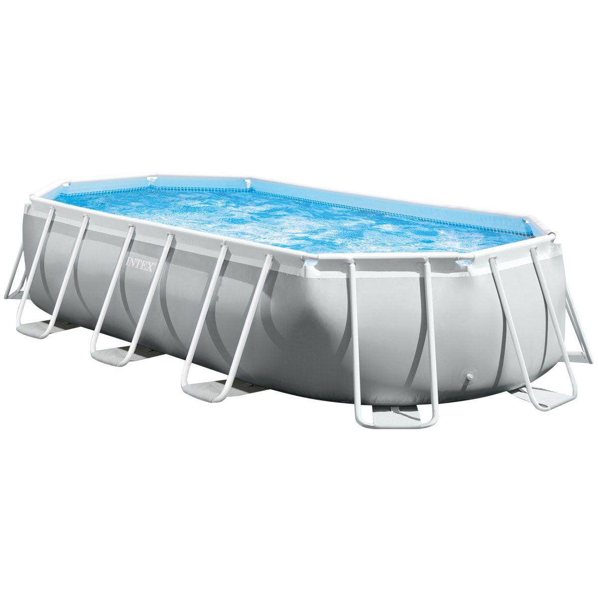 Каркасні найбільші басейни інтекс 503х274х122 см Intex 26796 OVAL з насосом, драбиною та тентом