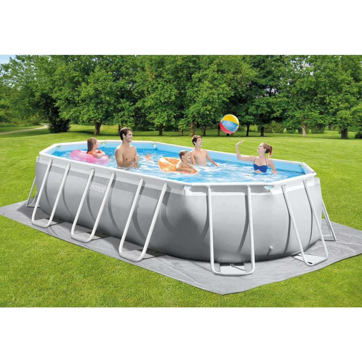 Каркасний овальний басейн Intex 26796 OVAL з картриджним фільтром, драбиною та тентом, інтекс 503х274х122 см