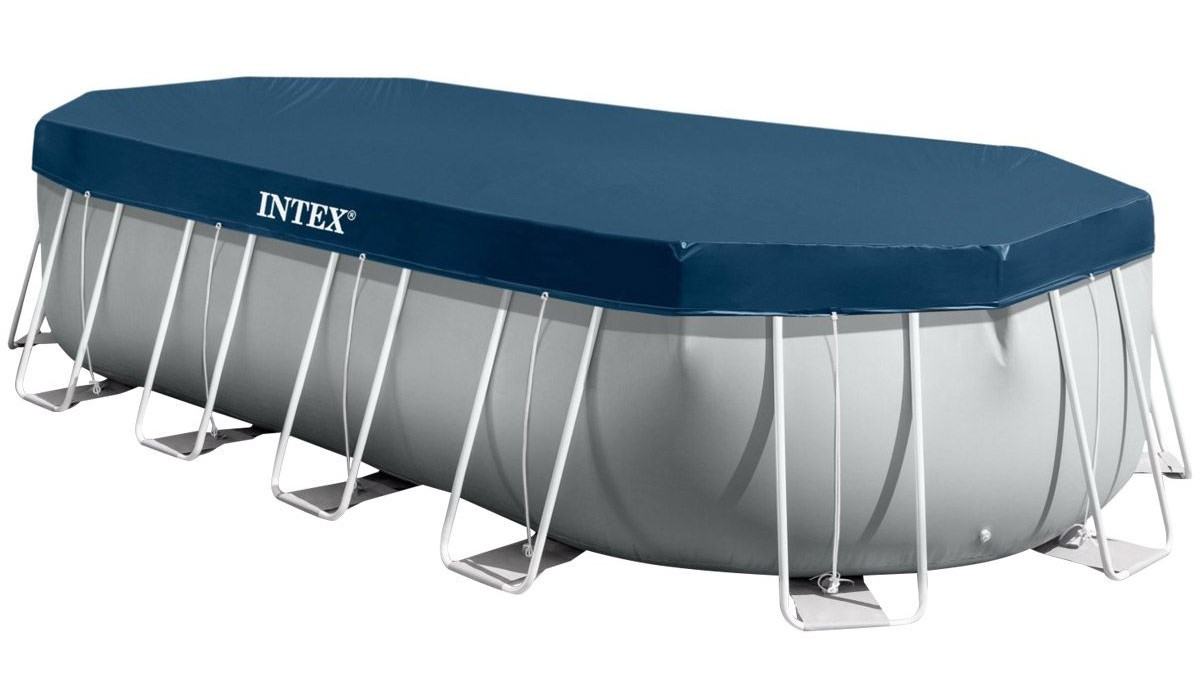 Басейни каркасні довгі Intex 26798 OVAL (610х305х122 см) інтекс з картриджним фільтром, драбиною і тентом