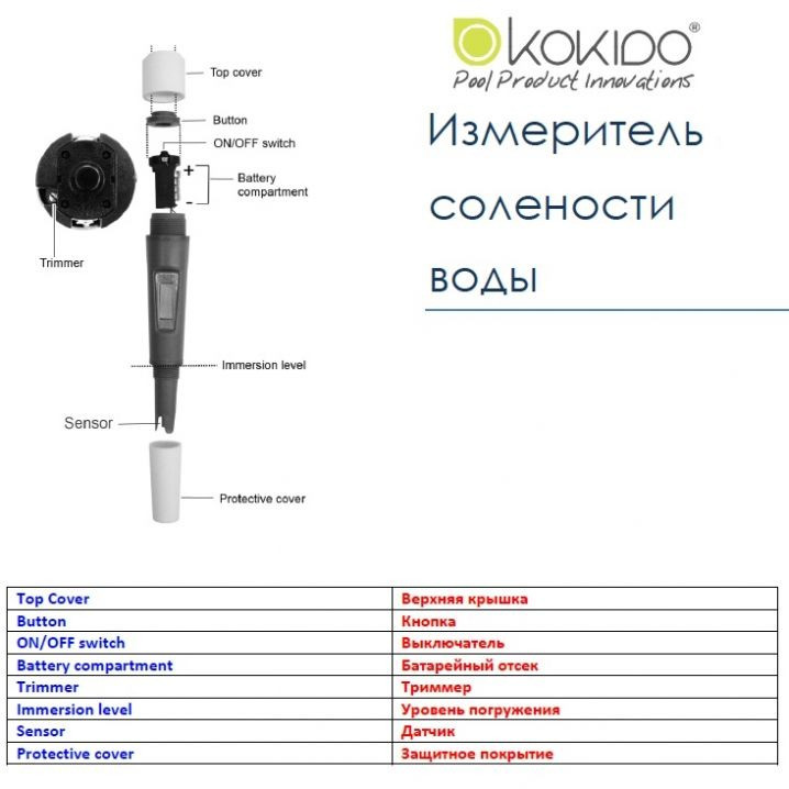 Цифровой солеметр карандаш Тестер Kokido K975 измеритель соли для бассейна - фото 5 - id-p1853721573