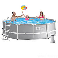 Басейн каркасний великий Intex 26716 Premium переносний басейн Інтенекс 366 х 99 см із фільтром і драбиною