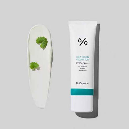 Сонцезахисний веганський крем для обличчя з центелою Dr.Ceuracle Cica Regen Vegan Sun Gel SPF (614983), фото 3