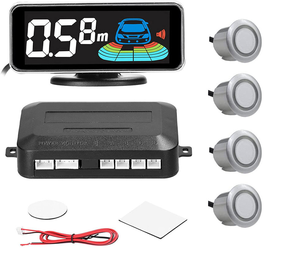 Парктронік Parking NY606 LCD для заднього бампера (4 сенсори, сірі, голосові підказки)