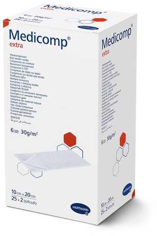 Стерильні серветки сорбційні з нетканого матеріалу Medicomp Extra 10х20см 2х25шт