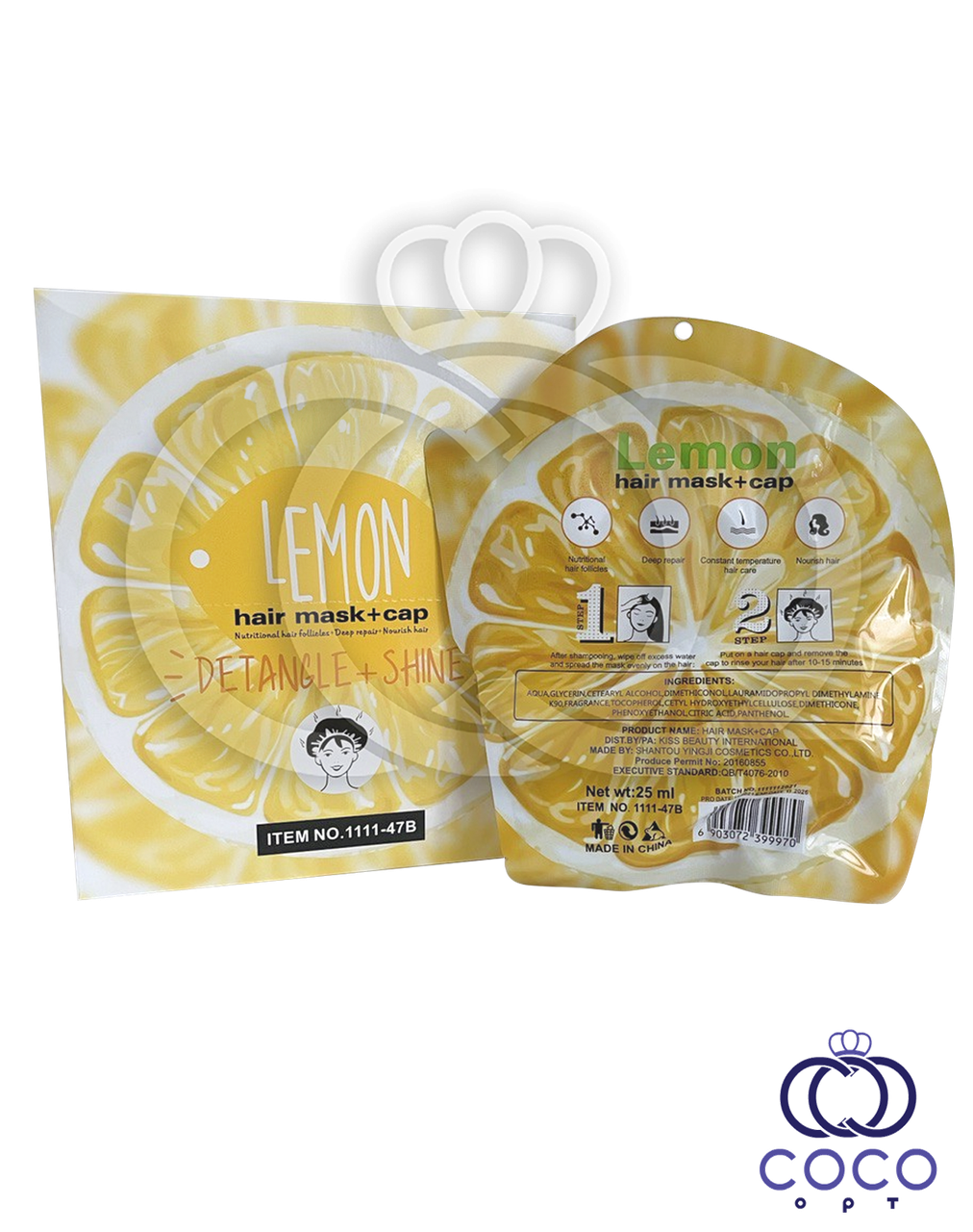 Маска-шапочка для волосся Lemon Hair Mask+Cap з лимонним екстрактом 25 ml, фото 1