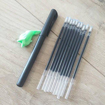 Кулькова ручка з чорнилом, що зникає Magic 0.5 мм 10 синіх змінних паст Чорний (KG-8489)