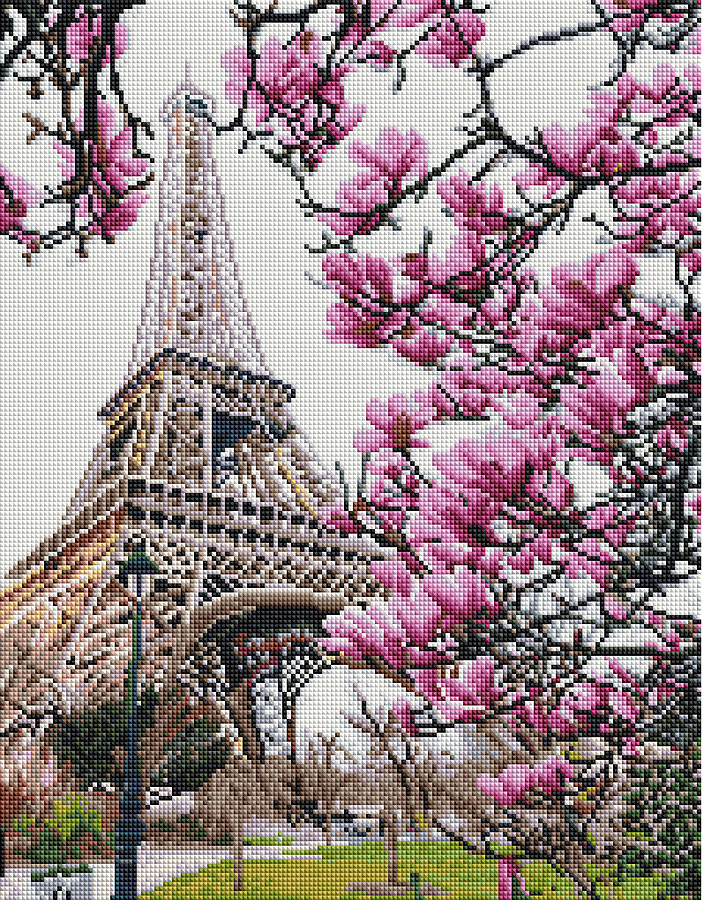 Алмазна мозаїка Цвітіння в Парижі Brushme GF3861 (40 x 50 см) на підрамнику