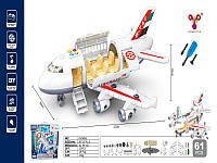 Конструктор на шурупах Самолет парковка отвертка, зв(анг),свет, 61дет,бат 39-41-13см Heavy Truck