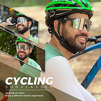 Kapvoe фотохромные очки для велоспорта, велоочки, безрамные с чехлом