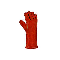Перчатки краги Doloni D-FIRE сварочные с подкладкой, манжет крага 36 см размер 10 Красный (3850)