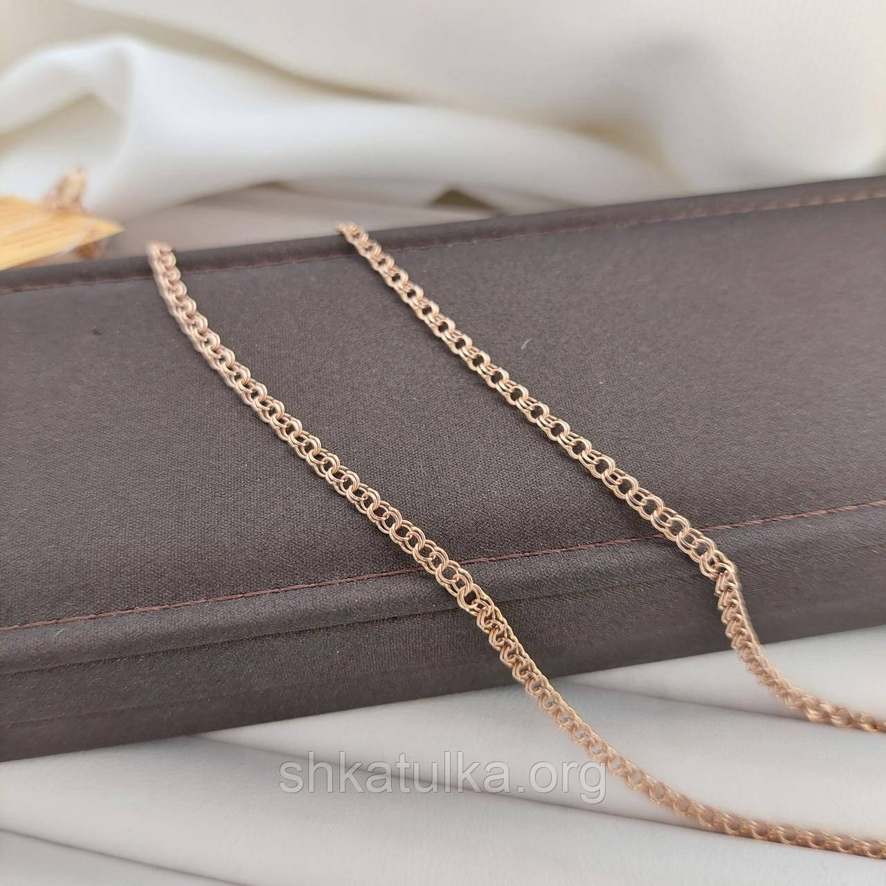 Ланцюжок золотий з плетінням Бісмарк супер легкий 55 см, фото 1