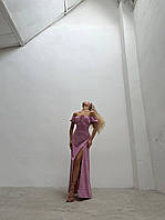 Женское длинное летнее платье сарафан с разрезом по ноге Ткань софт Размеры S-M; M-L