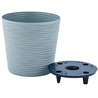 Горщик для квітів зі вставкою низький "Ф'южн" 1,6л d16*14,5 см (сизий блакитний)