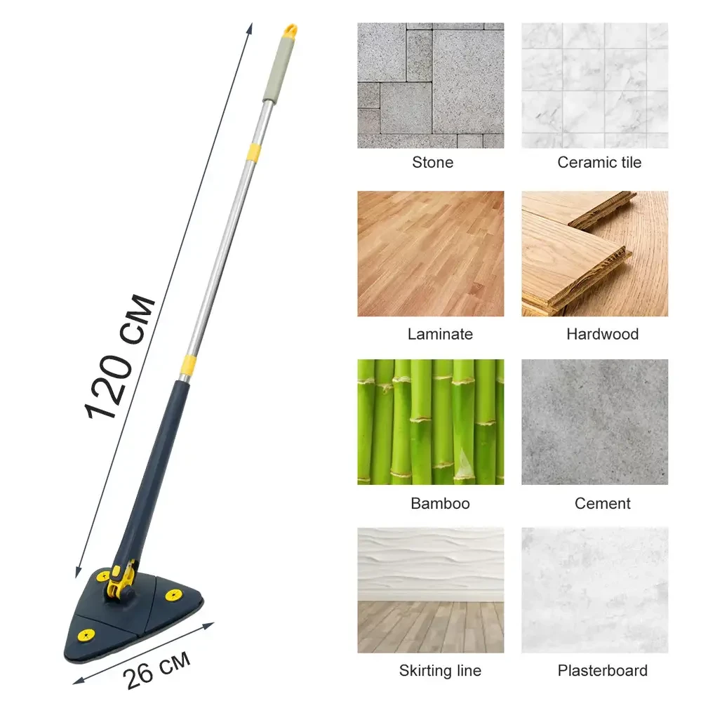 Купить Телескопическая треугольная швабра с автоматическим отжимом для ...