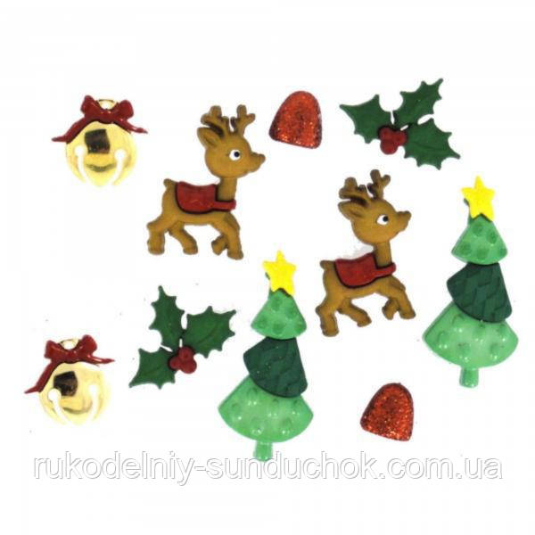 Декоративні ґудзики. Ігри східного оленя 5615, фото 1