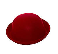 Детская шляпка котелок из фетра 52-54 Красная