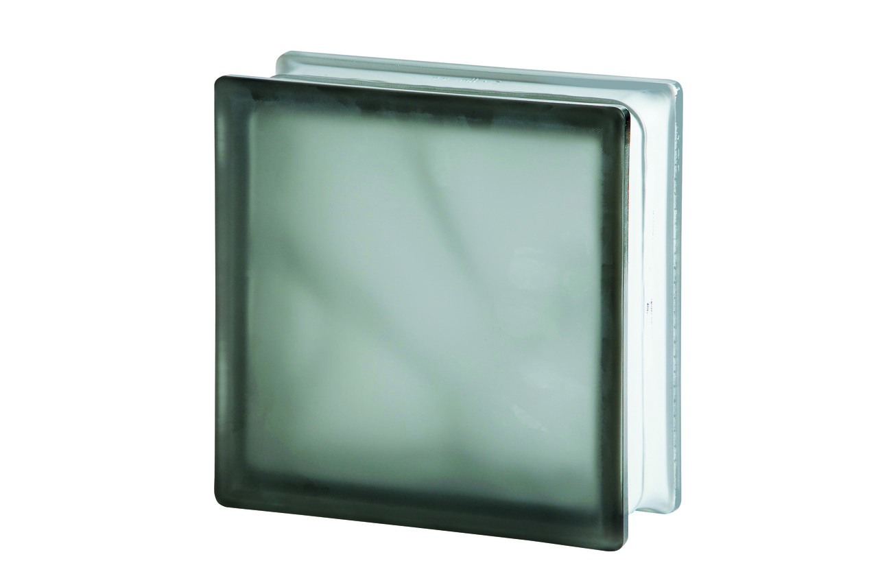 Склоблок Grey Wave Sat сірий МАТОВИЙ  190х190х80 мм, фото 1