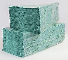Рушники паперові V-обр (170 шт) 1-х сл зелені (22,5*11)