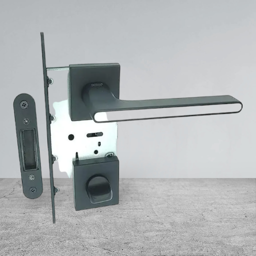 Комплект 7 Ручка на квадратній розетці TRION ЦАМ RADIANT 49 Black+ white MAGNET