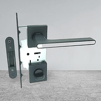 Комплект 7 Ручка на квадратній розетці TRION ЦАМ RADIANT 49 Black+ white MAGNET