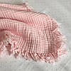 Мусліновий плед із бахромою Рожева пудра 90х105 см MSonya, фото 3