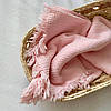 Мусліновий плед із бахромою Рожева пудра 90х105 см MSonya, фото 5