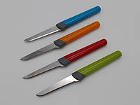 Набор цветных ножей для чистки и нарезки овощей и фруктов 4 штуки L 15 cm лезвие 6 cm IKA SHOP