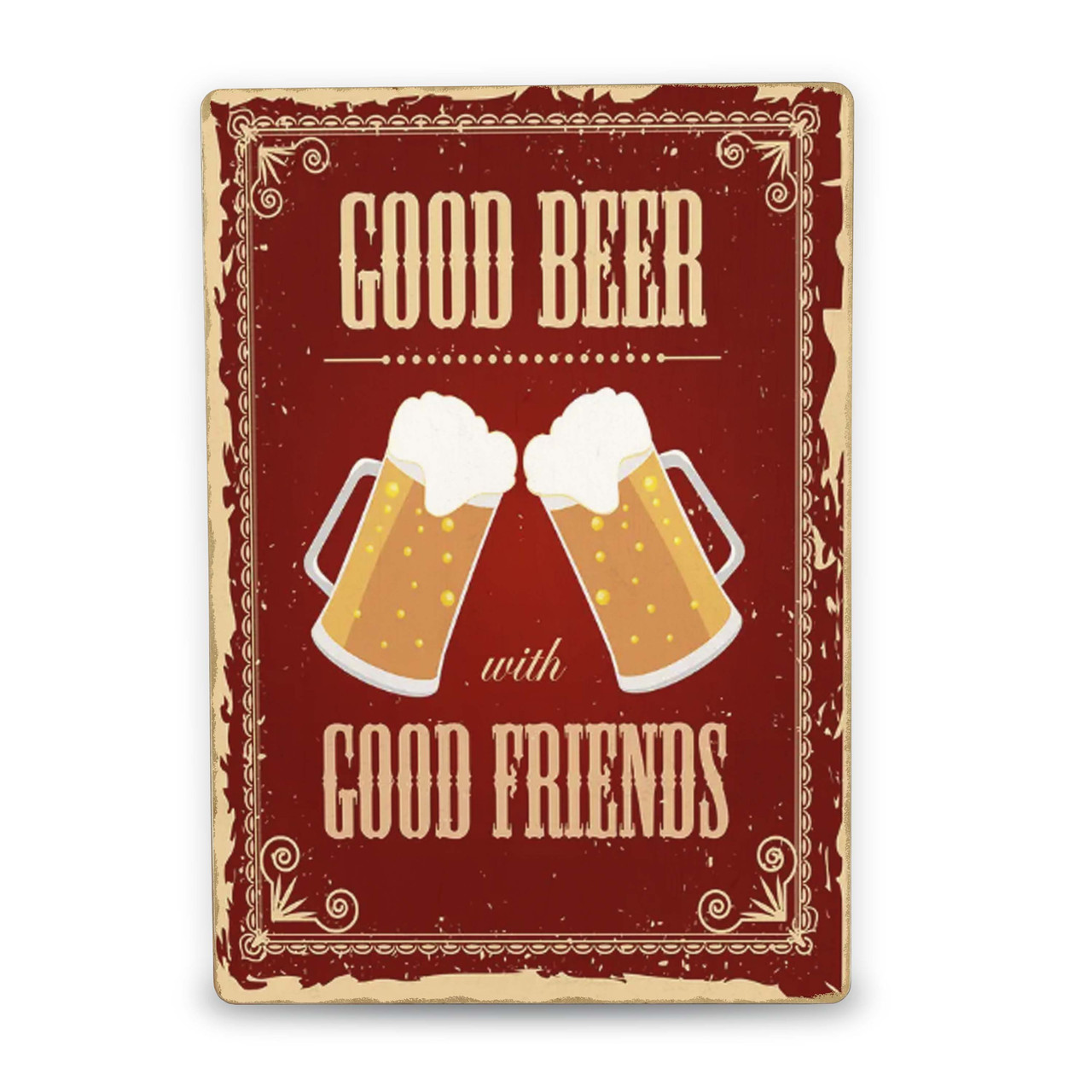 Дерев'яний Постер Good beer with good friends