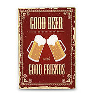 Деревянный Постер Good beer with good friends