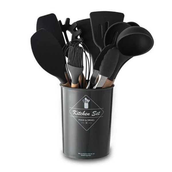 Набір кухонного приладдя 12 предметів Kitchen Set Чорний, фото 1