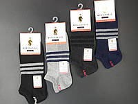 Мужские короткие носки Montereale полоски, летние, без шва, из хлопка, 42-44 12 пар/уп. микс цветов