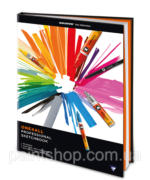 Скетчбук Molotow ONE4ALL Proffesional Sketchbook DIN A4 Portrait 210x297 мм (Тверда обкладинка)
