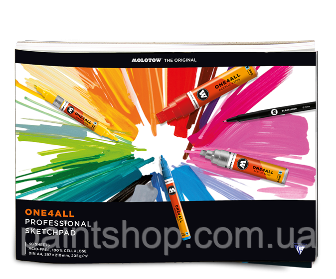 Скетчбук Molotow ONE4ALL Proffesional Sketchpad DIN A4 294x210 мм (М'яка обкладинка)