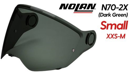 Візор для Nolan N70-2X у розмірах XXS-M з тонуванням Dark Green