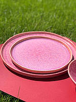 Тарелка керамическая розовая Морганит 21 см
