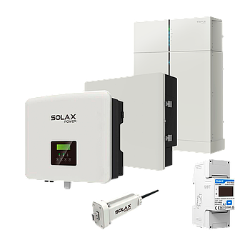 Комплект Solax 4.1: Однофазний гібридний інвертор на 5 кВт із АКБ на 3,1 кВт*год