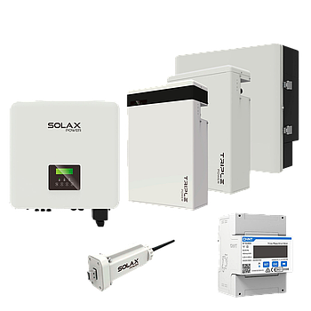 Комплект Solax 3.3: Трифазний гібридний інвертор на 12 кВт із АКБ на 23,2 кВт*год